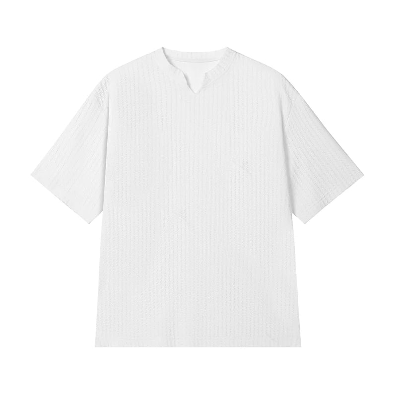 2026 Summer New Style Fashion for Men's Large Size V-neck T-shirt Loose Top Casual Wind Breathable Quick Drying Short Sleeves