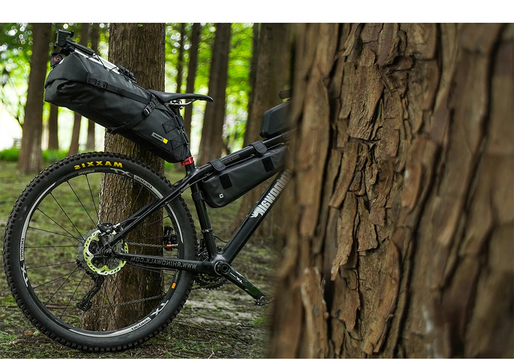 Rhinowalk Bike Saddlebag + Stabilizer Set Waterproof 13L Large Capacity More Stable For MTB Road Bike Can Fit Water Bottle Cage
