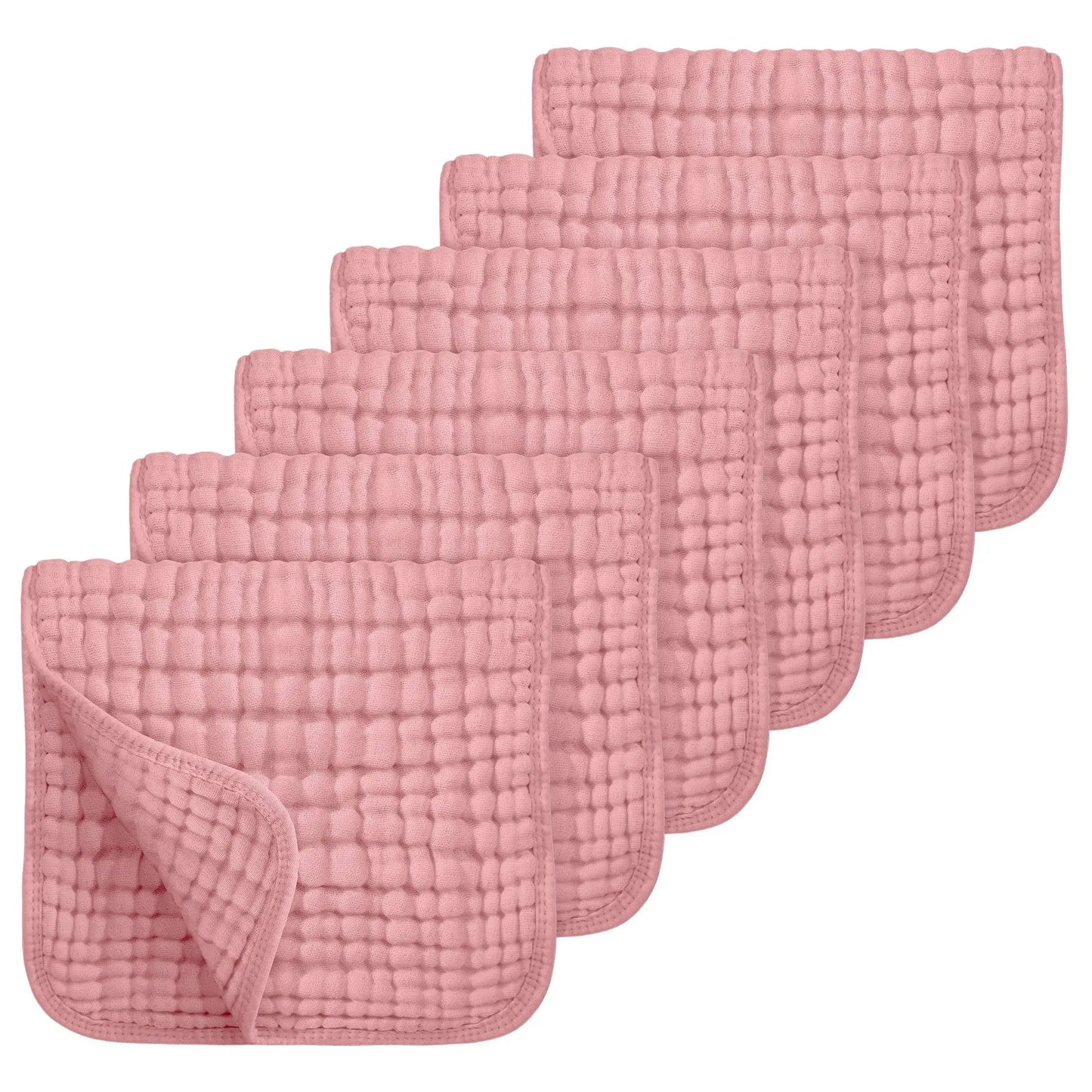 6Pcs Baby Cotton Washcloth Absorbent Soft Gauze Facecloth Saliva Towel Feeding Baby Stuff Strong Water Absorption and Softness