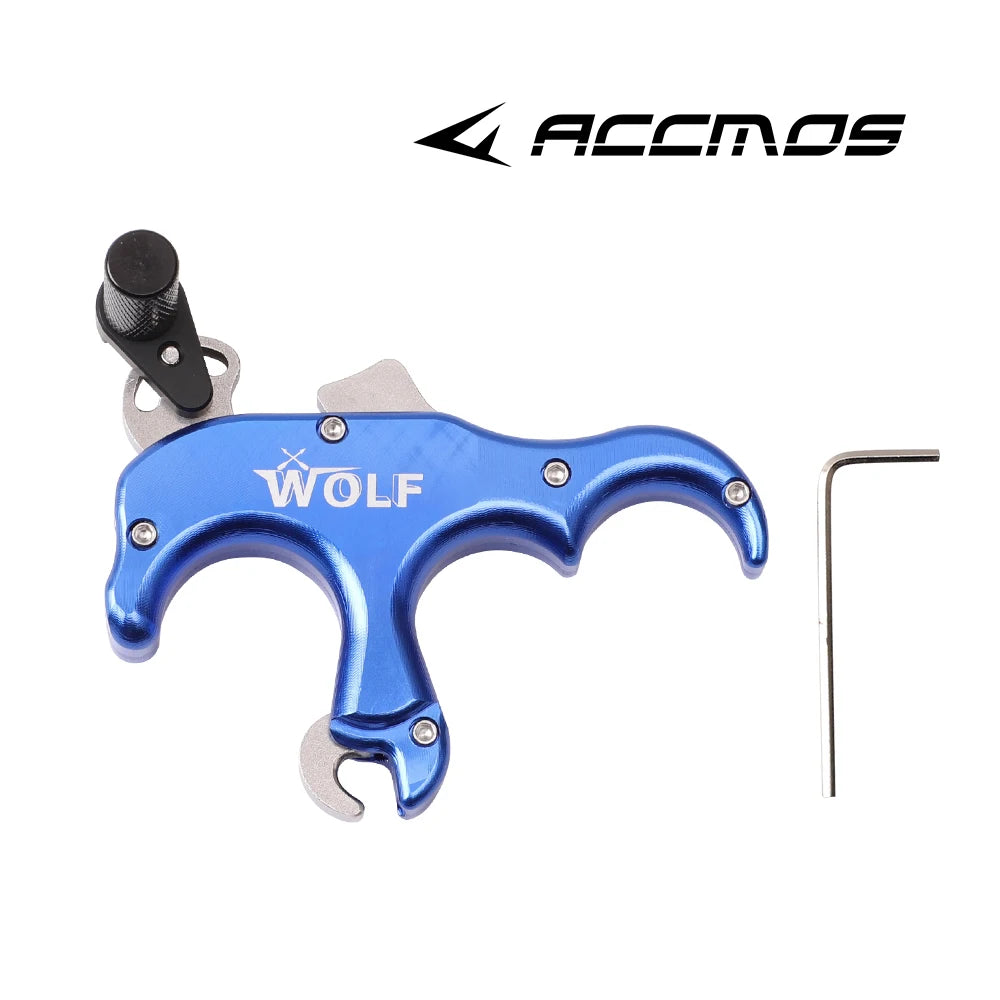 Handheld Aluminum Alloy 3 fingers Automatic Grip Caliper Release Aid Thumb Dispenser Archery Compound Bow Shooting Hunting