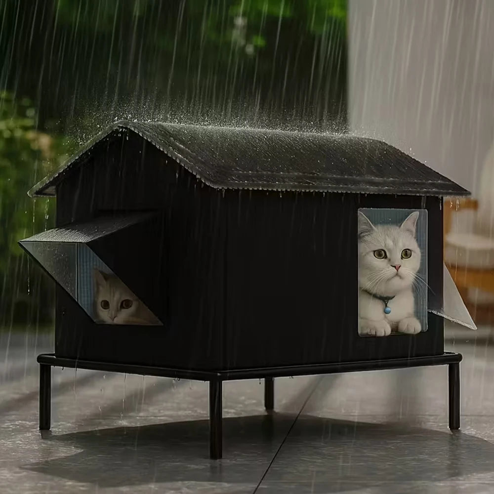 Stray Cat dog House Elevated Pet House-Bed Moisture-Proof Design Cat House Winter Warm Pet Cave Sleeping Beds Puppy Supplies