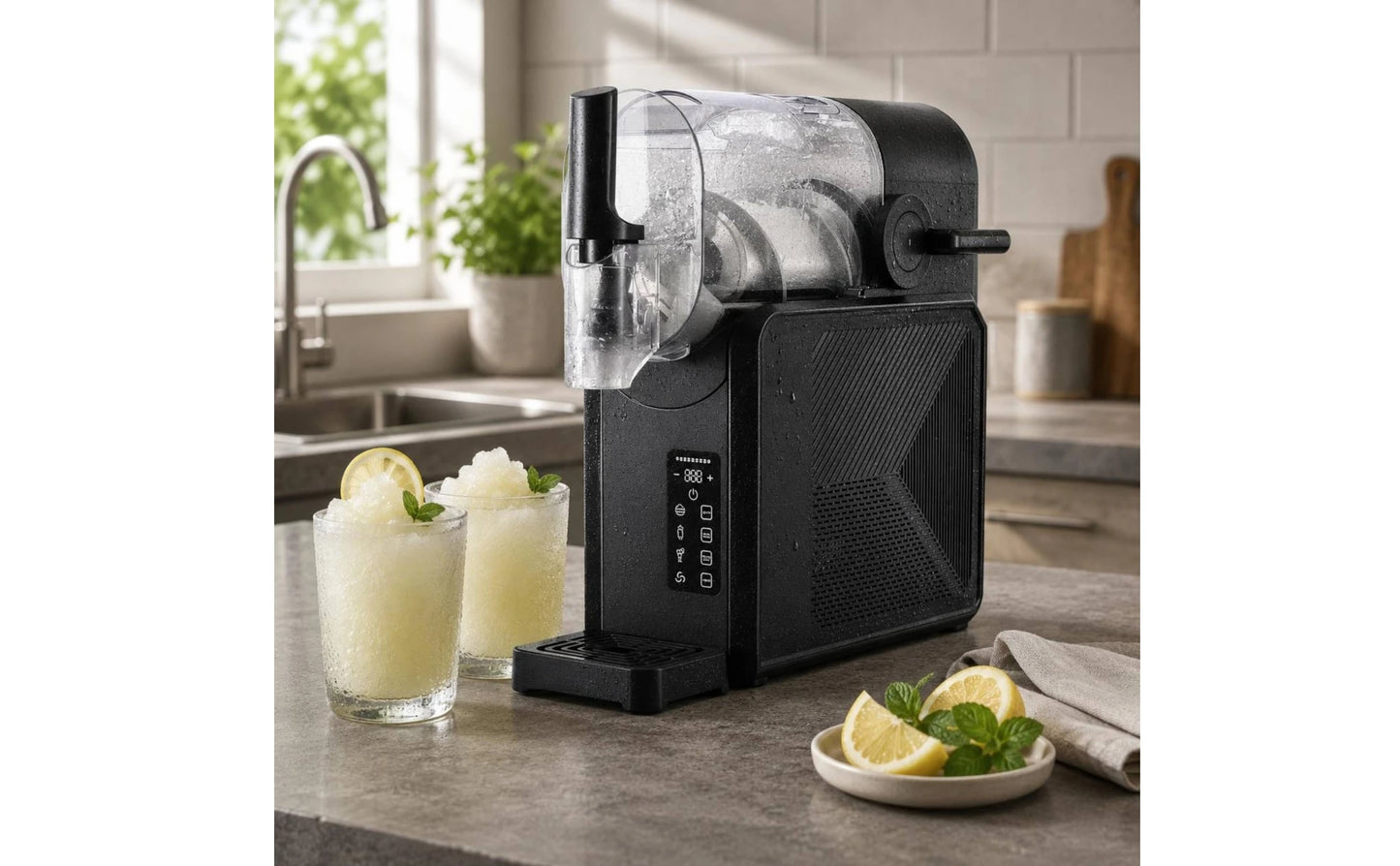 Slush Machine Countertop Slush Drink Creator Chilled Drink Machine Self-Cleaning Chilled Beverage Creator Rapid Cooling