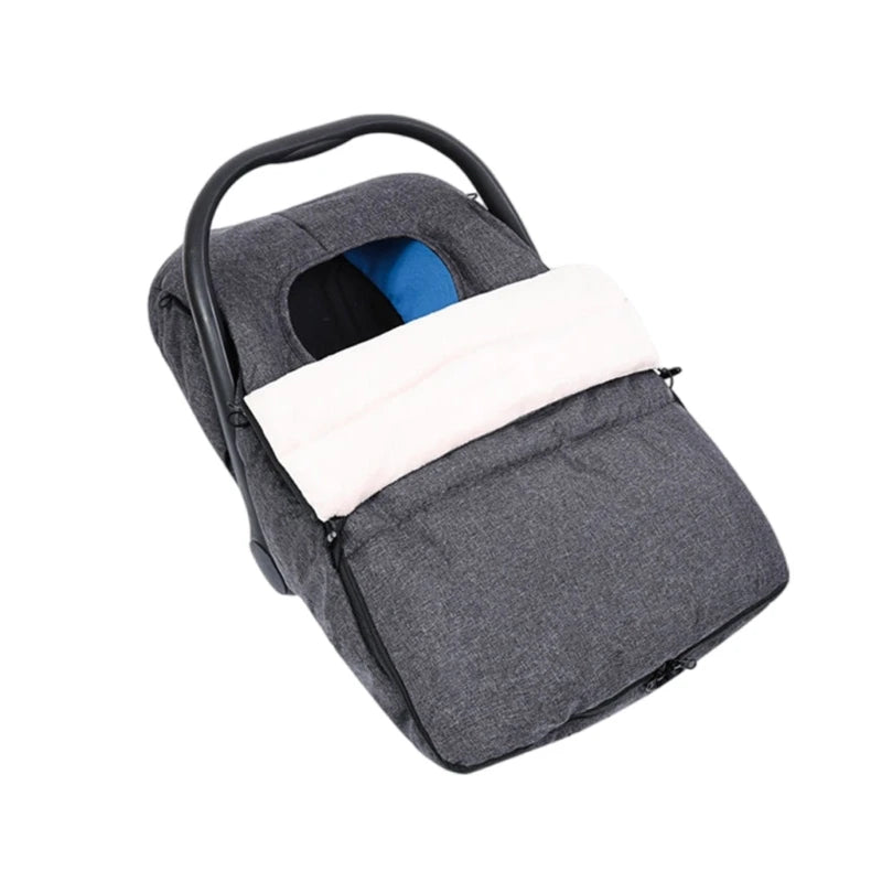 Plush Fleece Baby Car Seats Cover For Winter Warmth Infant Canopy Sleeve Case