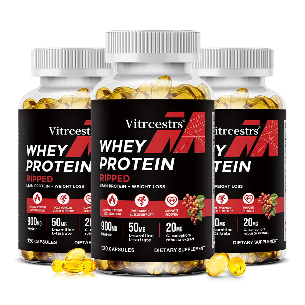 Whey Protein Capsules, 900mg Protein, Post‑Workout Recovery & Muscle Support, Balanced Muscle Health, Immune Support