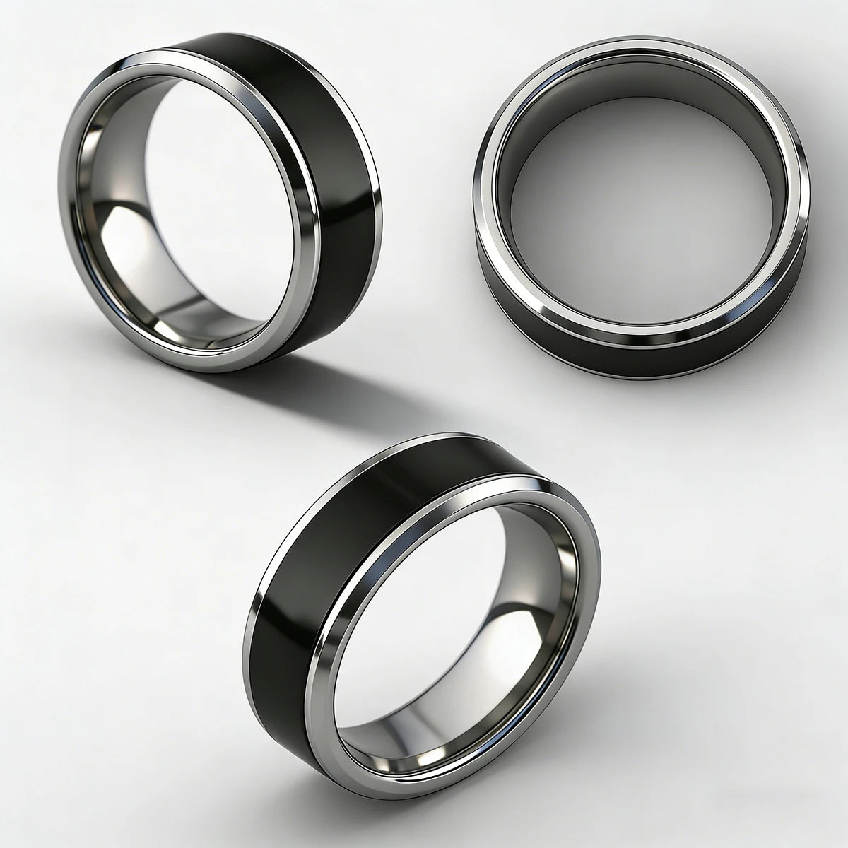 Stainless Steel Metal NFC Ntag216 Ring Programmable 888 Byte for Men and Women Wedding Ring,Can Write Anniversary Data 