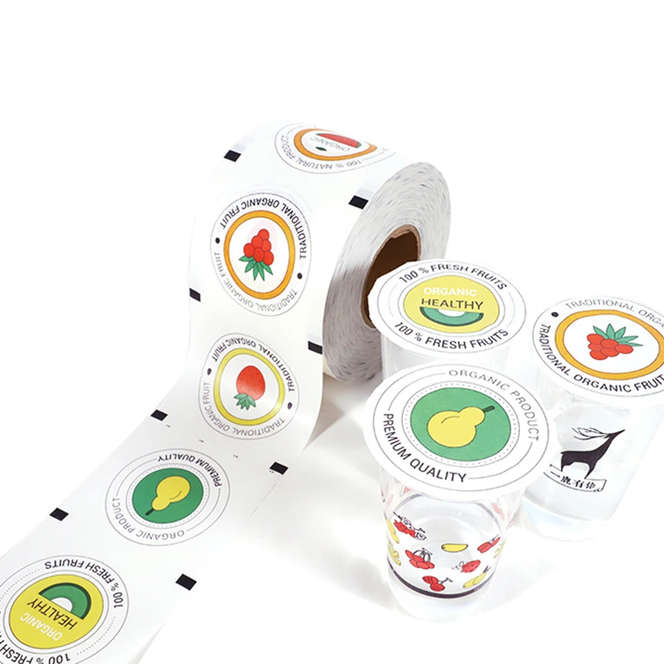 F9095-C Customized Cup Sealer Film for Personalized Logo Pattern Bubble Boba Tea Cup Sealing Clear PP Roll 2500 Cups 90mm, 95mm