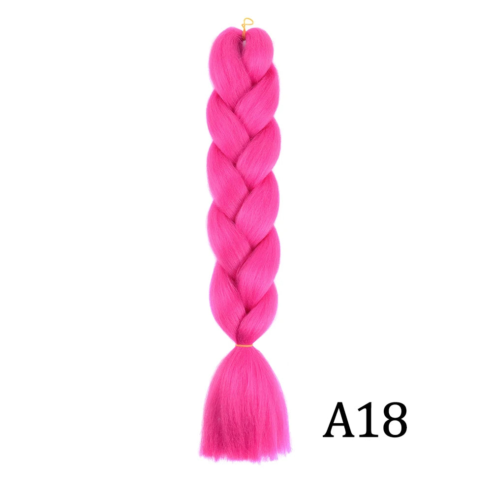 Synthetic 24Inch Long Jumbo Braids Extensions Yaki Straight Braiding Hair Afro Ombre Color Hair for Women