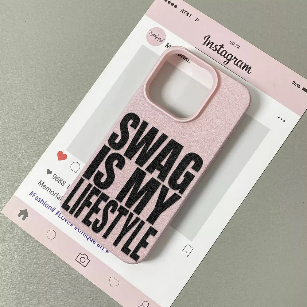Swag Lifstyle Is My Case For IPhone 17 16 15 14 12 11 Pro Max Silicone Leather Cover Iphone 13 15 16 17 Air Pro Max Cover Funda