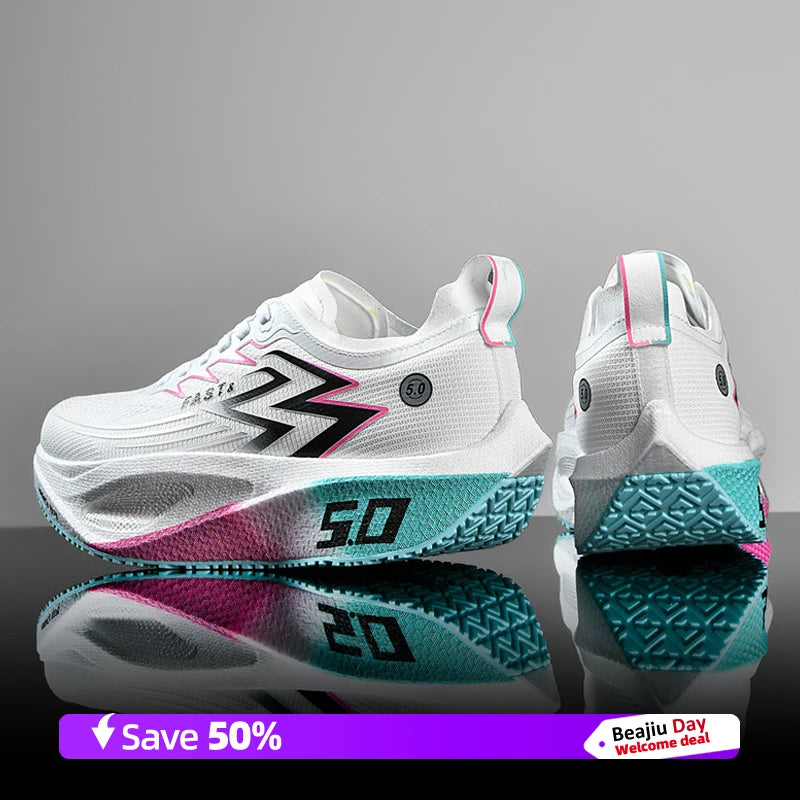 Men Running Shoes Carbon Plate Marathon Speciality Sports Breathable Lightweight Women's Comfortable Nonskid Leisure Sneakers