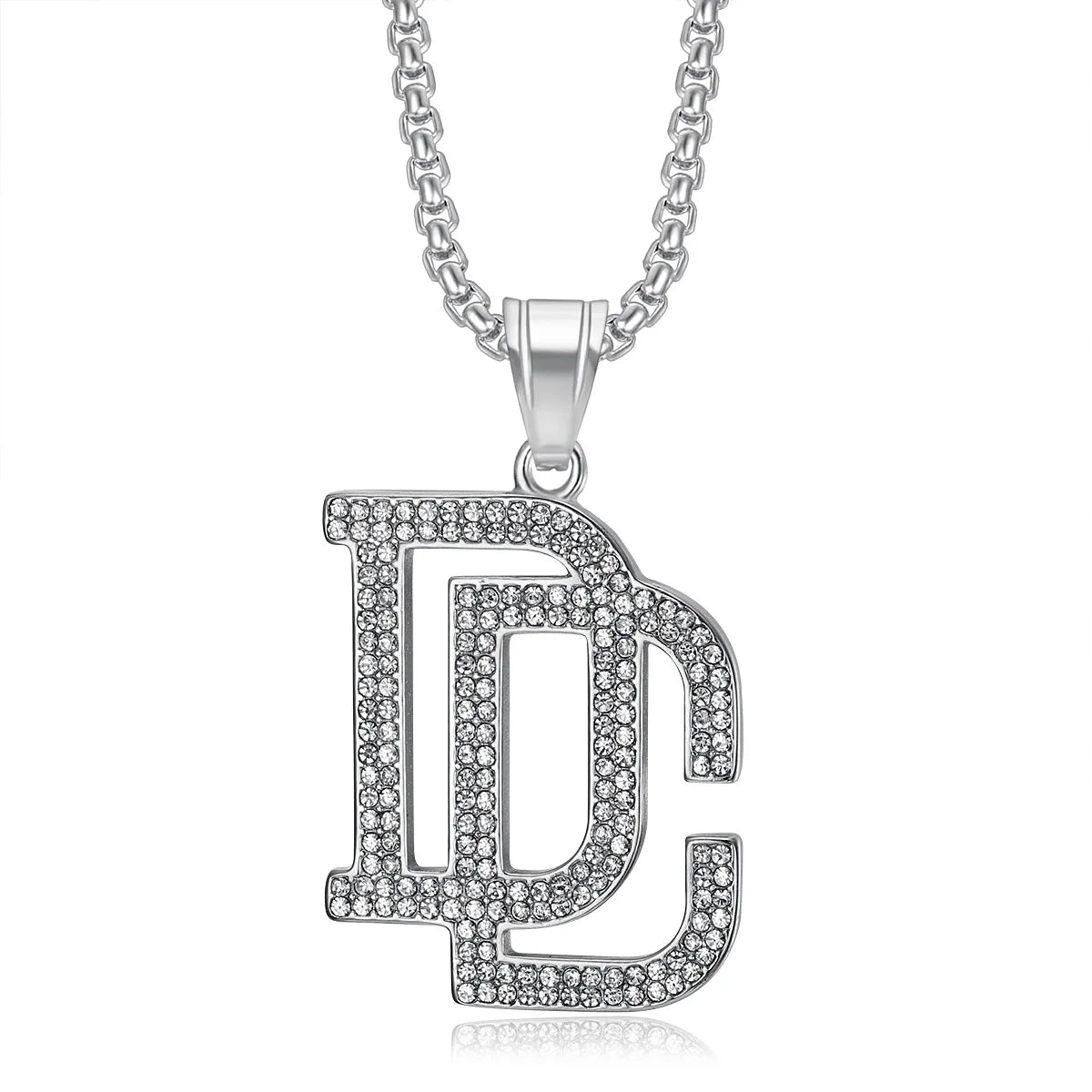 2025 New Fashion Men's Stainless Steel Zircon Dream Catcher Pendant Necklace, Hip Hop Punk Party Fashion Jewelry