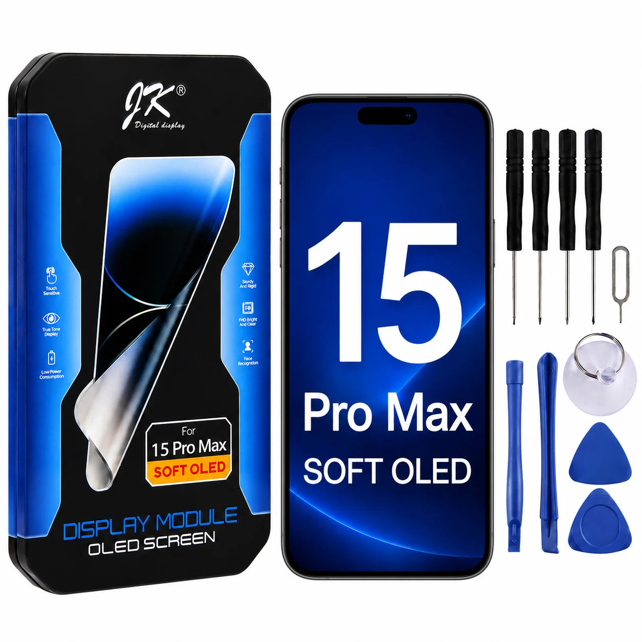 Original JK Brand OLED Screen for iPhone 14 15 Pro Max Assembly