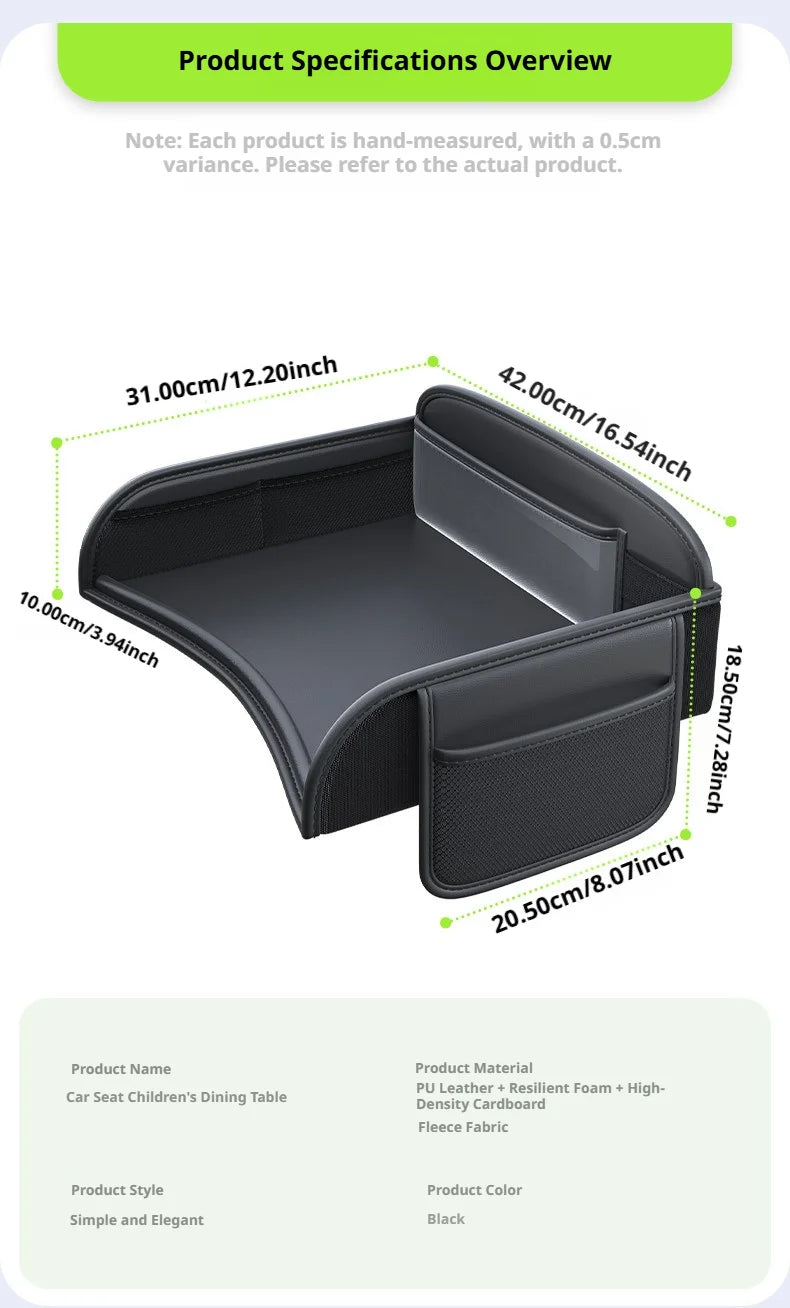 Car Seat Back Hanging Bag For Rear Seat Kids Lunch Desk Food Tray Long Trip Watching Movie Phone Holder Large Capacity Bags
