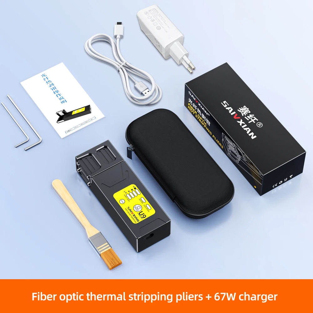 U9 Heated Thermal Stripper Pliers Optical Fiber Cable Stripping Tool Ribbon Slitter for Cable Fusion Work