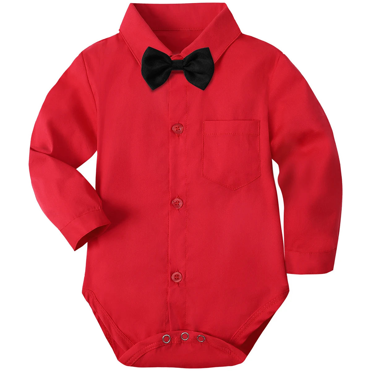 Baby Christmas Outfit Newborn Boy Clothes Infant Xmas Party Gift Dress Shirt Toddler New Year Photography Formal Red Bodysuit
