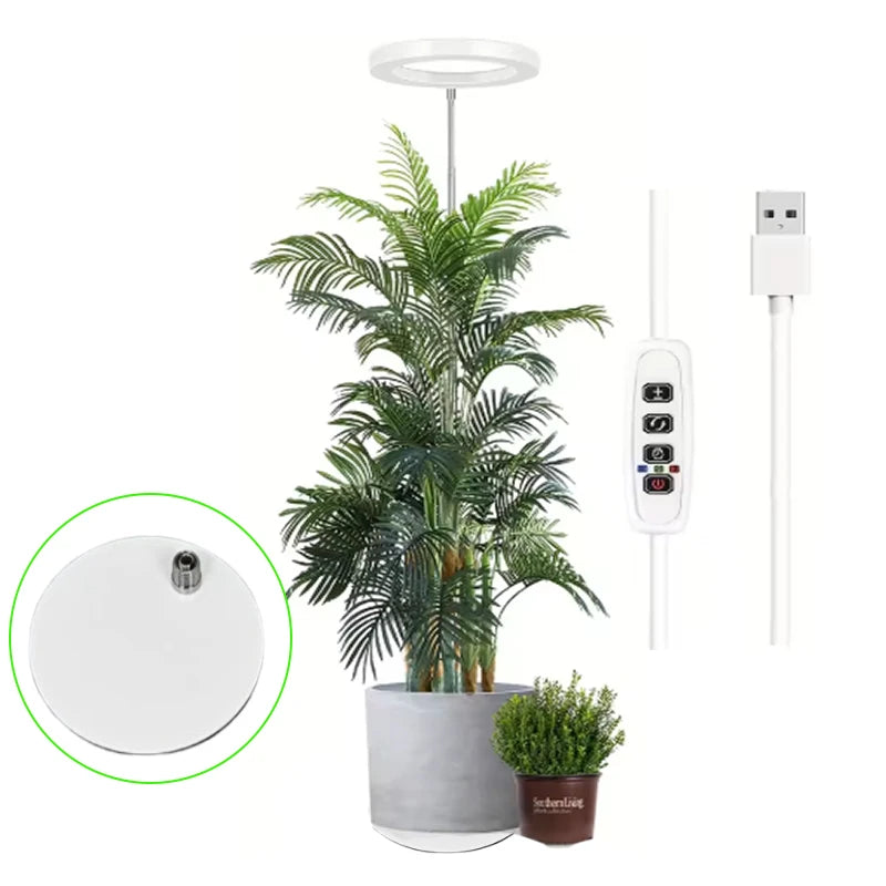 72 Leds Height Adjustable LED Ring Grow Lights Indoor Plants Full Spectrum Large Plant Light for Indoor Plants USB Growing Lamp
