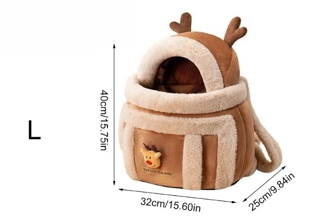 Winter Warm Cat Carrier Portable Pet Travel Bag Luxury Furry Lined Handbag Outdoor Car Seat Nest For Small Dogs Cats