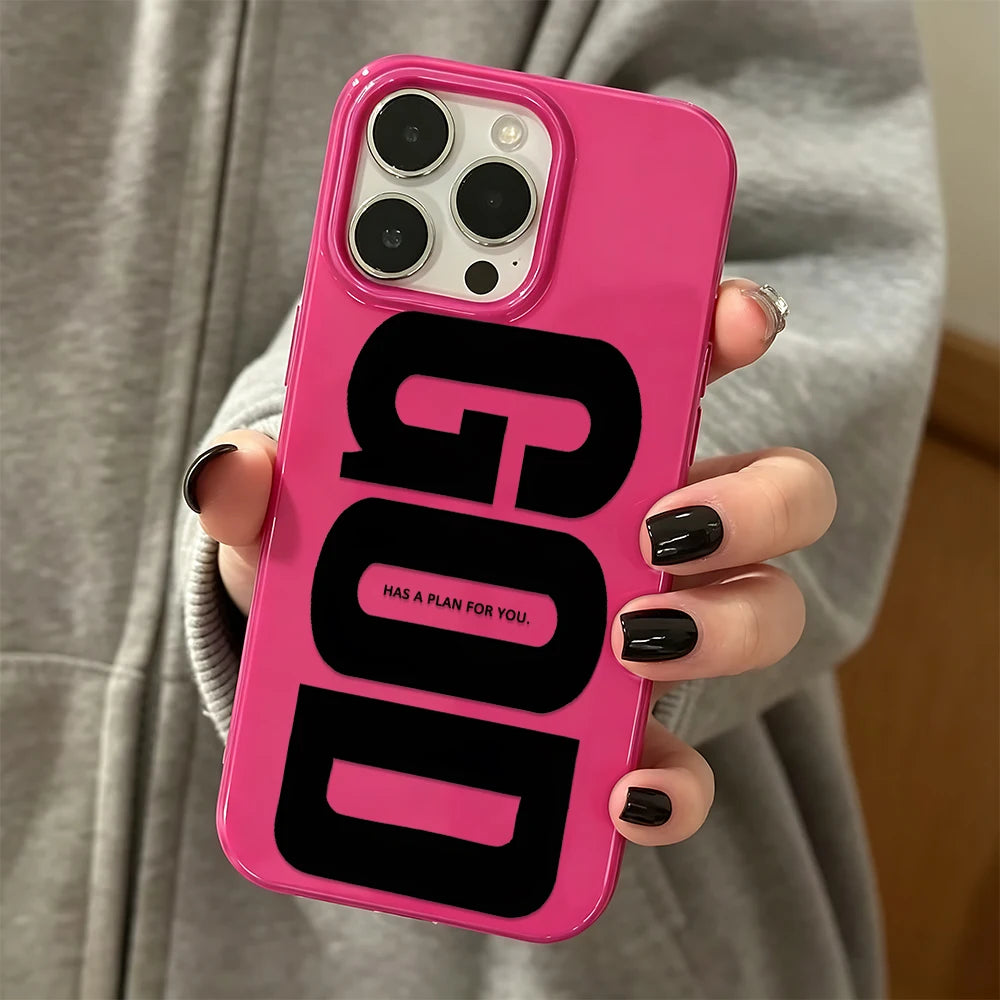 Phone Case For Iphone 16 15 14 Plus 13 12 11 Pro Max 17 Air Black And White "God" Character Design For Iphone 16 15 14 Soft Case