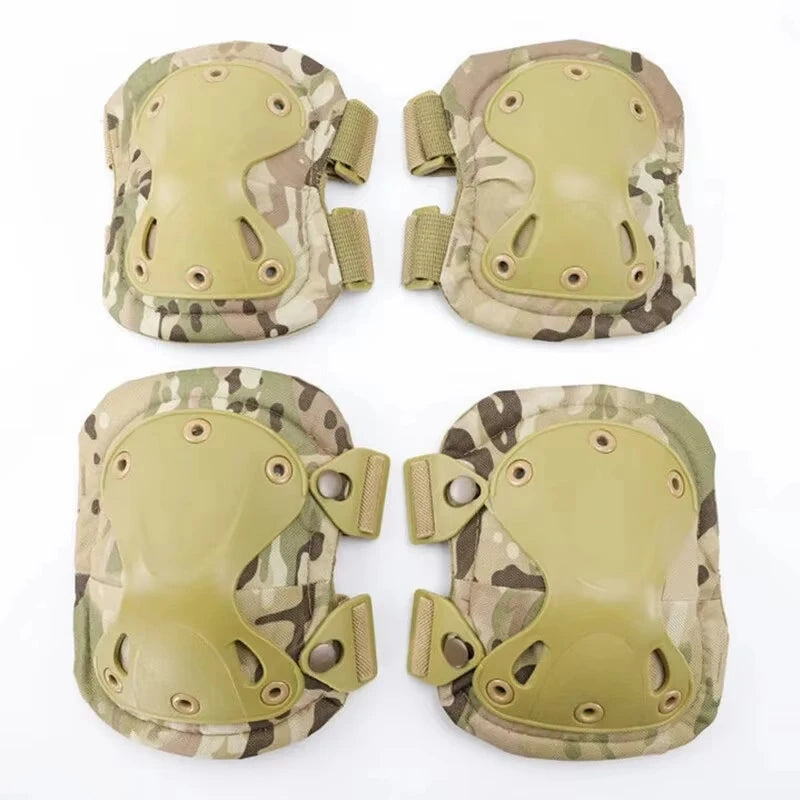 4Pcs Tactical Knee & Elbow Pads Set,Outdoor Protective Gear for Cycling, Mountaineering, Hiking & All Outdoor Sports