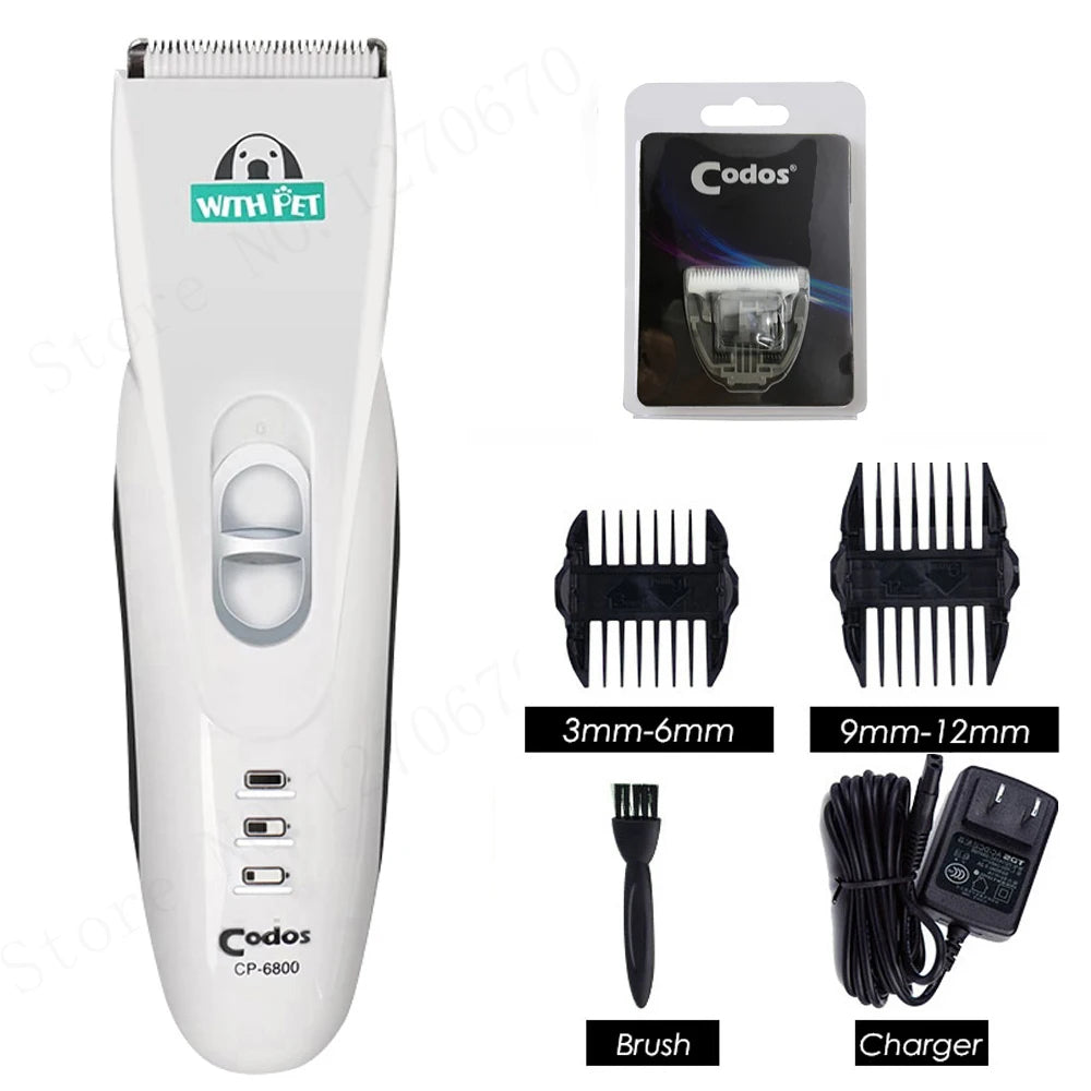 Codos CP-6800 Professional Dog Hair Trimmer Rechargeable Electric Pet Clipper Cat Grooming Shaver Cutter Animals Haircut Machine