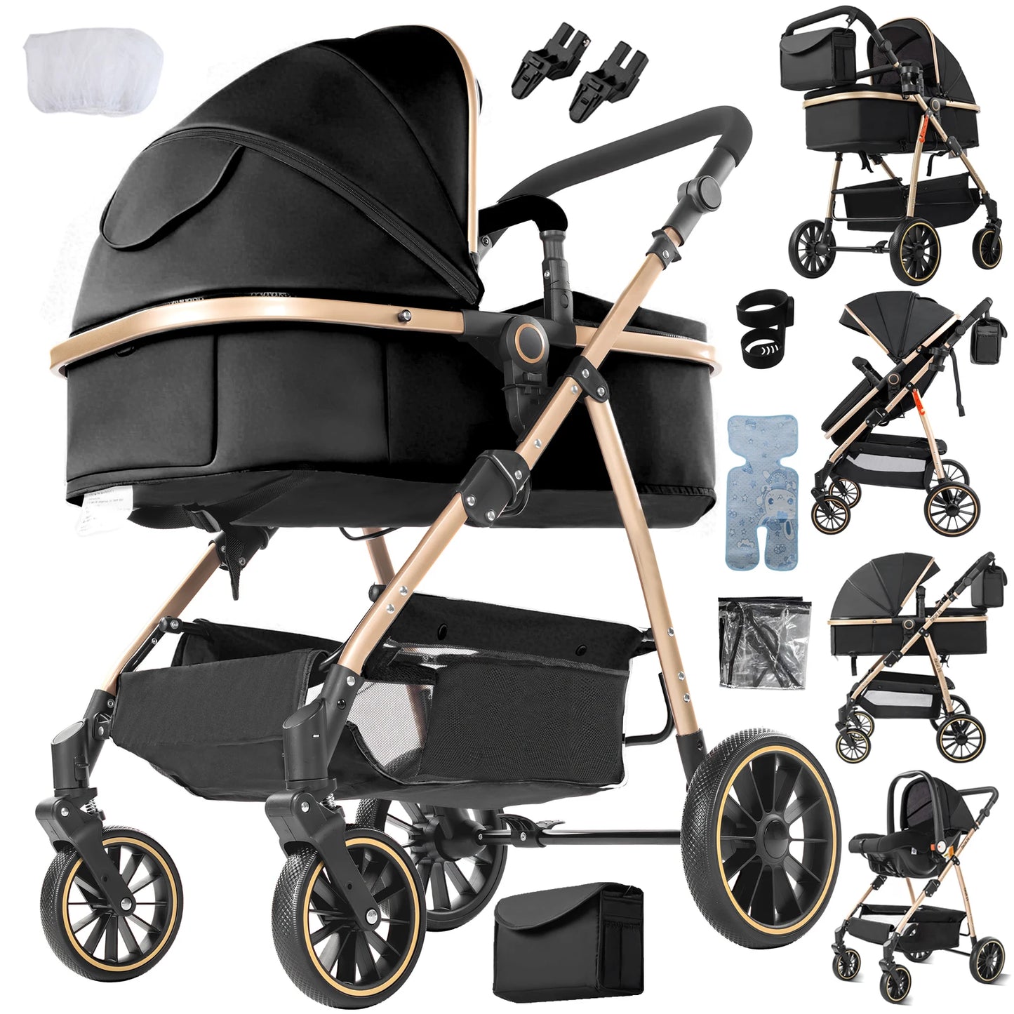3-in-1 Baby Stroller Convertible Car Seat Carrier Newborn