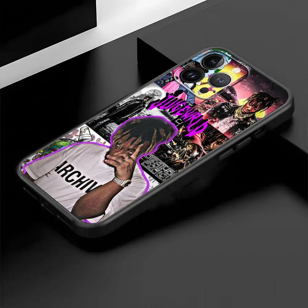 Juice cool 999 wrld fashion design ins Phone Case For iPhone 16 16e 15 14 13 12 11 Plus Mini Pro Max Soft black Shockproof Cover