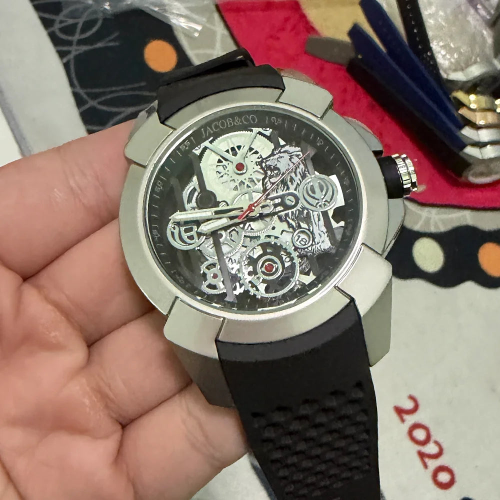TOP Quality Hot AAA Jacob & Co Original Brand Watches For Mens Classic Lion Dial Multifunction Watch High Quality AAA Male Clock