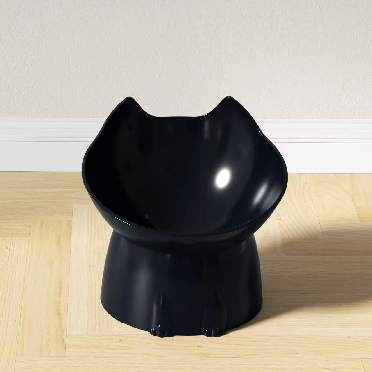 1pc WhiskerWare Elevated Cat Bowl Anti-Tip Plastic Raised Pet Feeding Dish with Tilted Edg 3e Neck Protection Kitty Food