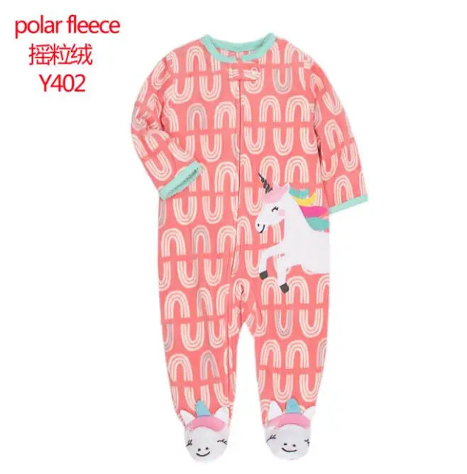 New Hot Polar Fleece Pajamas Baby Winter Romper Cover All Jumpsuits Newborn Boys Clothing Little Girl Fall Clothes Toddler 0-12M
