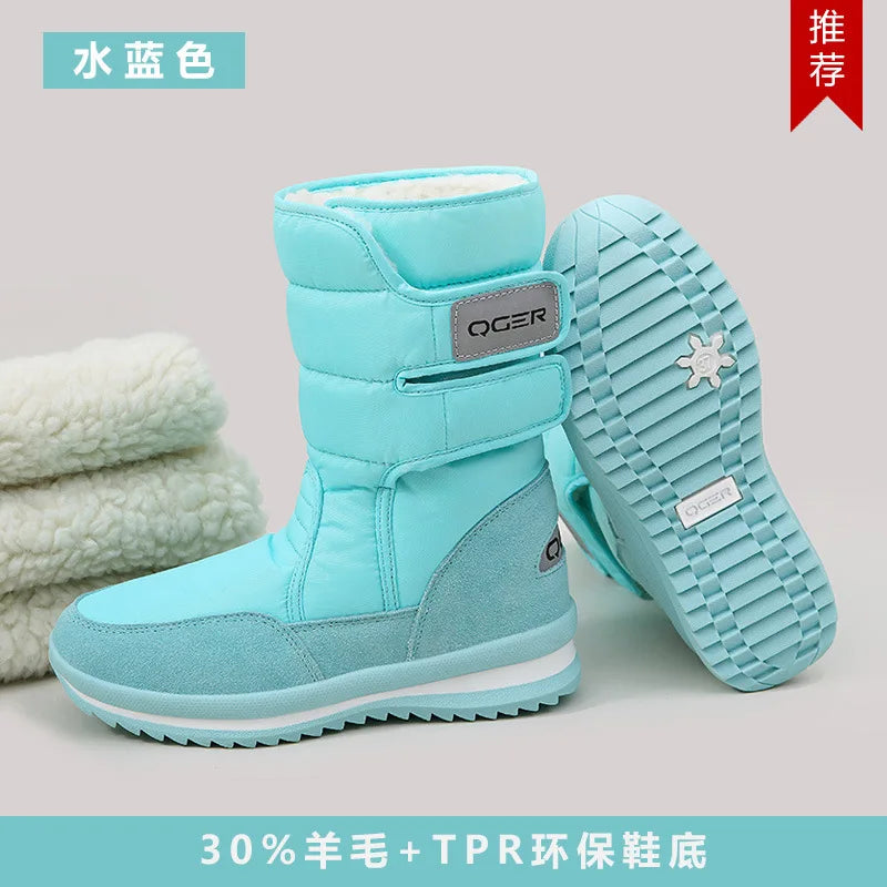 Women Snow Boots Space Deer Waterproof Dropshipping With Fur Casual Ladies Work Safety Shoes Birthday Gift Present