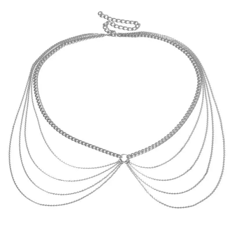 39BD Sexy Women Beach Jewelry Waistchain Personality Chain Body Chain Decor