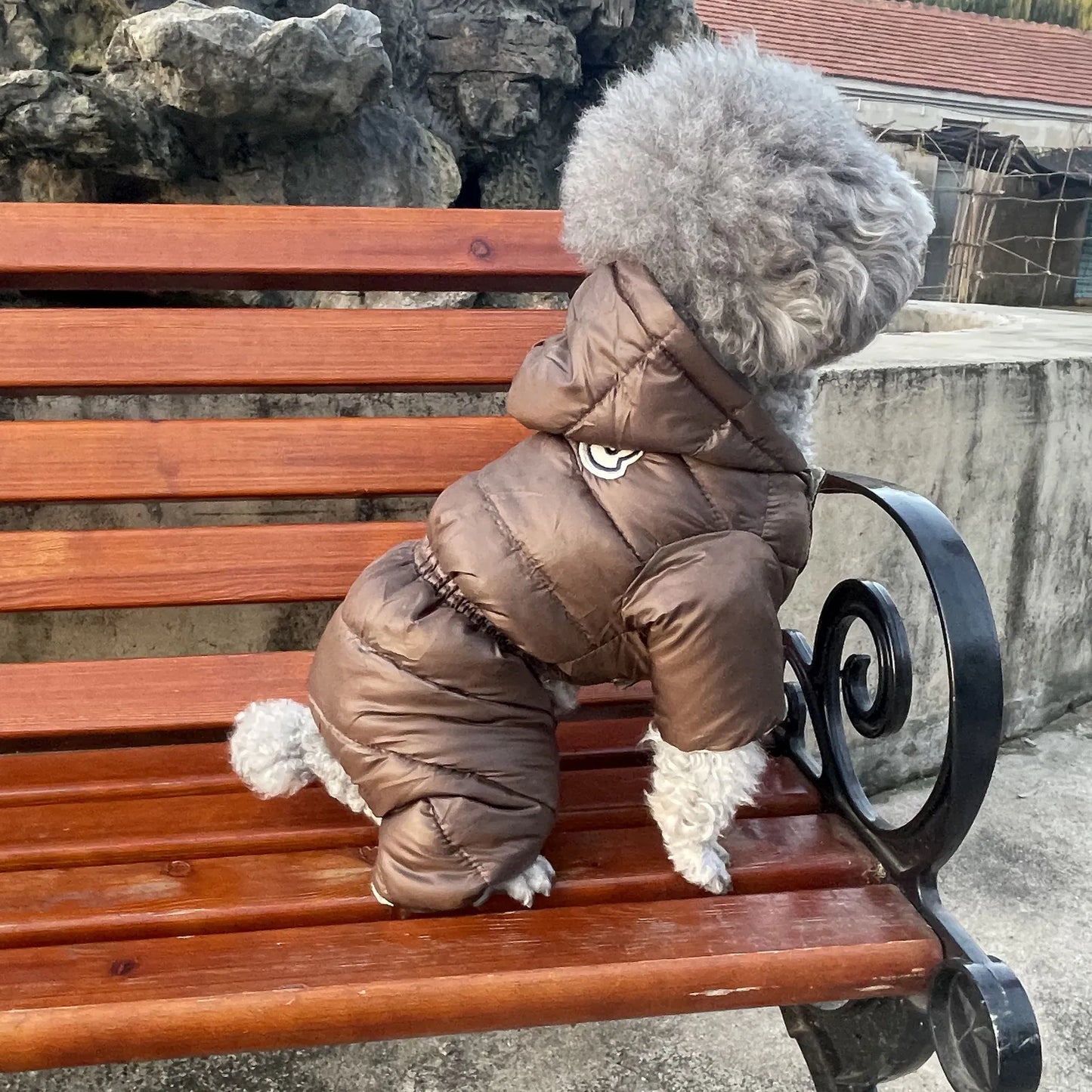 Winter Dog Jumpsuits Warm Soft Dog Clothes Padded Cotton Puppy Down Jacket Fashion Solid Cat Jumpsuit Coat Chihuahua Pet Clothes