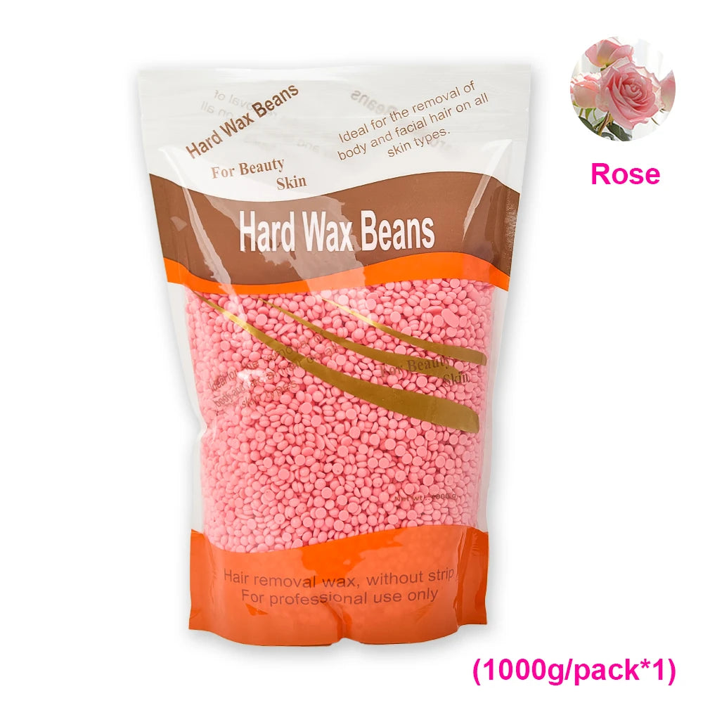 1000g Hard Wax Beans Hot Film Depilatory Wax Beads Full Body Hair Removal Wax for Wax Heater Machine Beauty Tools