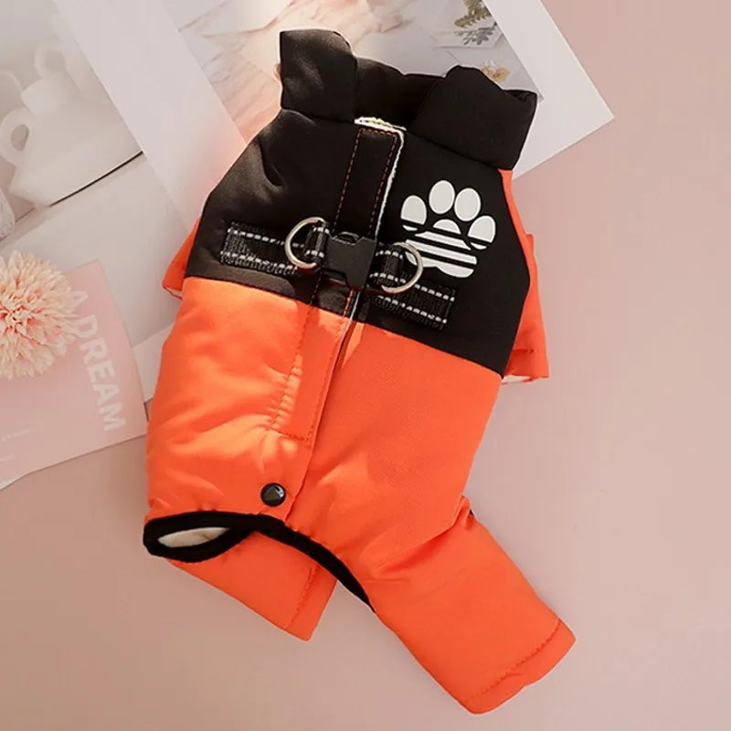 Dog Jacket Waterproof Solid Puppy Winter Clothes Cotton Four Legs Pet Warm Coat Cat Clothing Chihuahua Bichon Dachshund Costumes