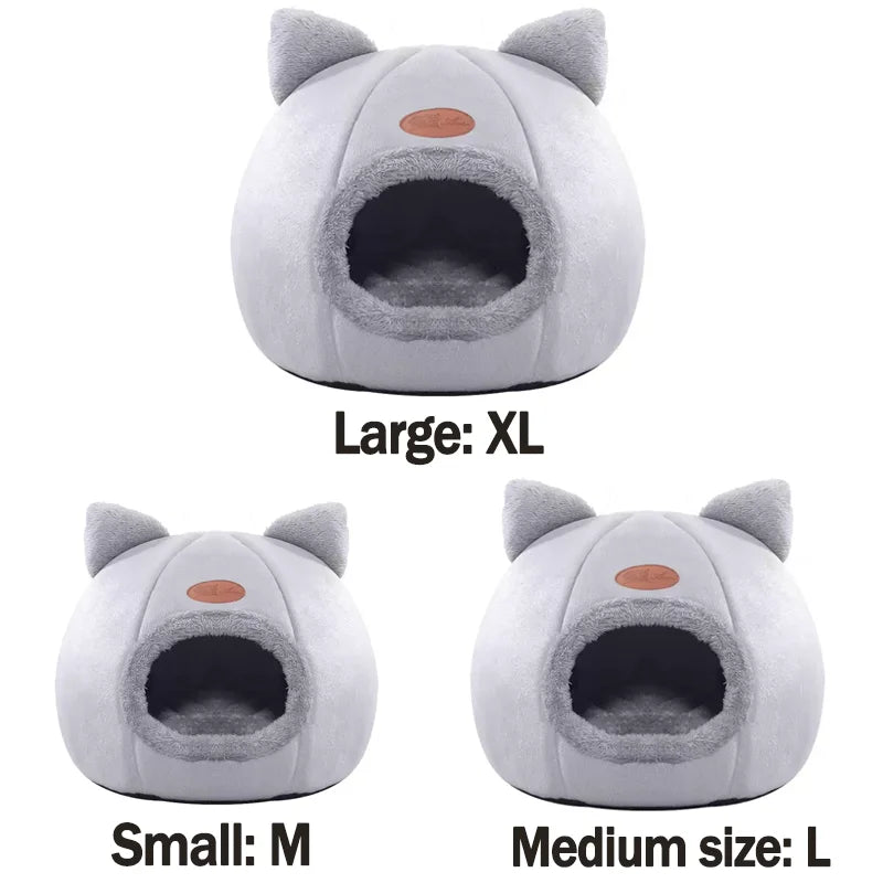 Warm Cat Bed Pet Nest Large Thickened Pet Bed Windproof and Coldproof Winter Cat Sofa Comfortable Warm Indoor Cat Supplies