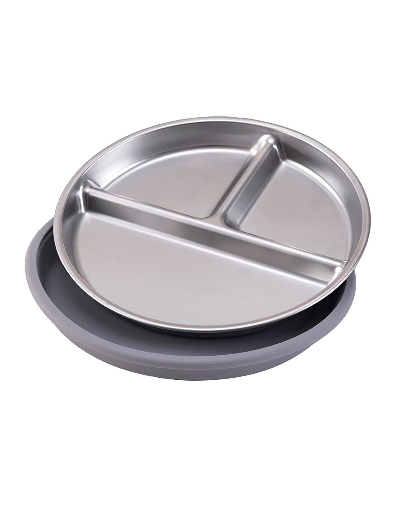 1PCS Stainless Steel Plate Detachable Suction Feeding Bowl For Baby BPA Free Silicone Dishes Tableware Baby Newborn Items