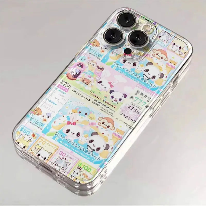 Cute Japanese Anime Pattern Phone Case For iPhone 17 16 15 14 13 12 11 Pro Max XR XS MAX 7 8 PLUS MINI INS Transparent Cover