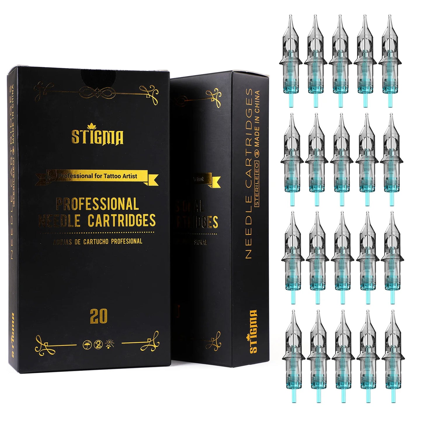STIGMA 20/50PCS Professional Tattoo Cartridge Needles 0.3/0.35mm Round Liner 3RL 5RL 7RL Sterilized Safety For Tattoo Machine