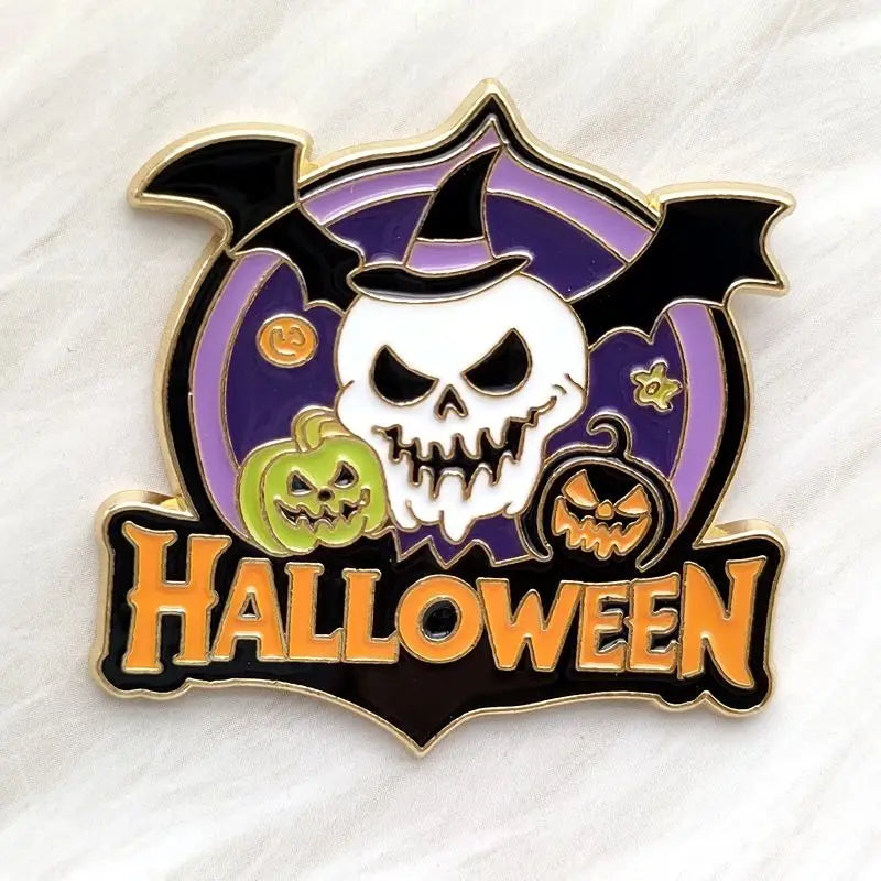 Popular Halloween Costume Accessories Horror Ghost Skull Pumpkin Pin Metal Badge Holiday Jewelry Gift Wholesale