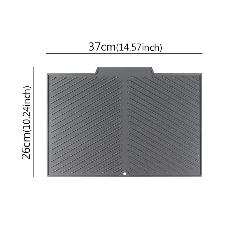 Silicone Wave Drying Mat Non Slip Dish Drainer Pad Heat Resistant Foldable Kitchen Table Placemat for Countertop Insulation