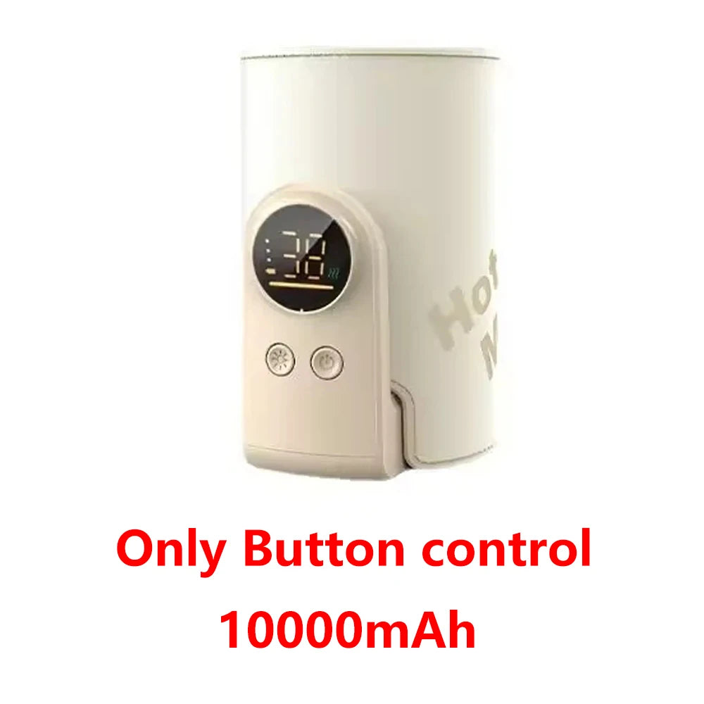 AiQUE Baby Milk Warmer USB Charging Mixer Portable Baby Bottle Warmer Stainless Steel ABS Heat Up to 55℃ Cordless for Travel