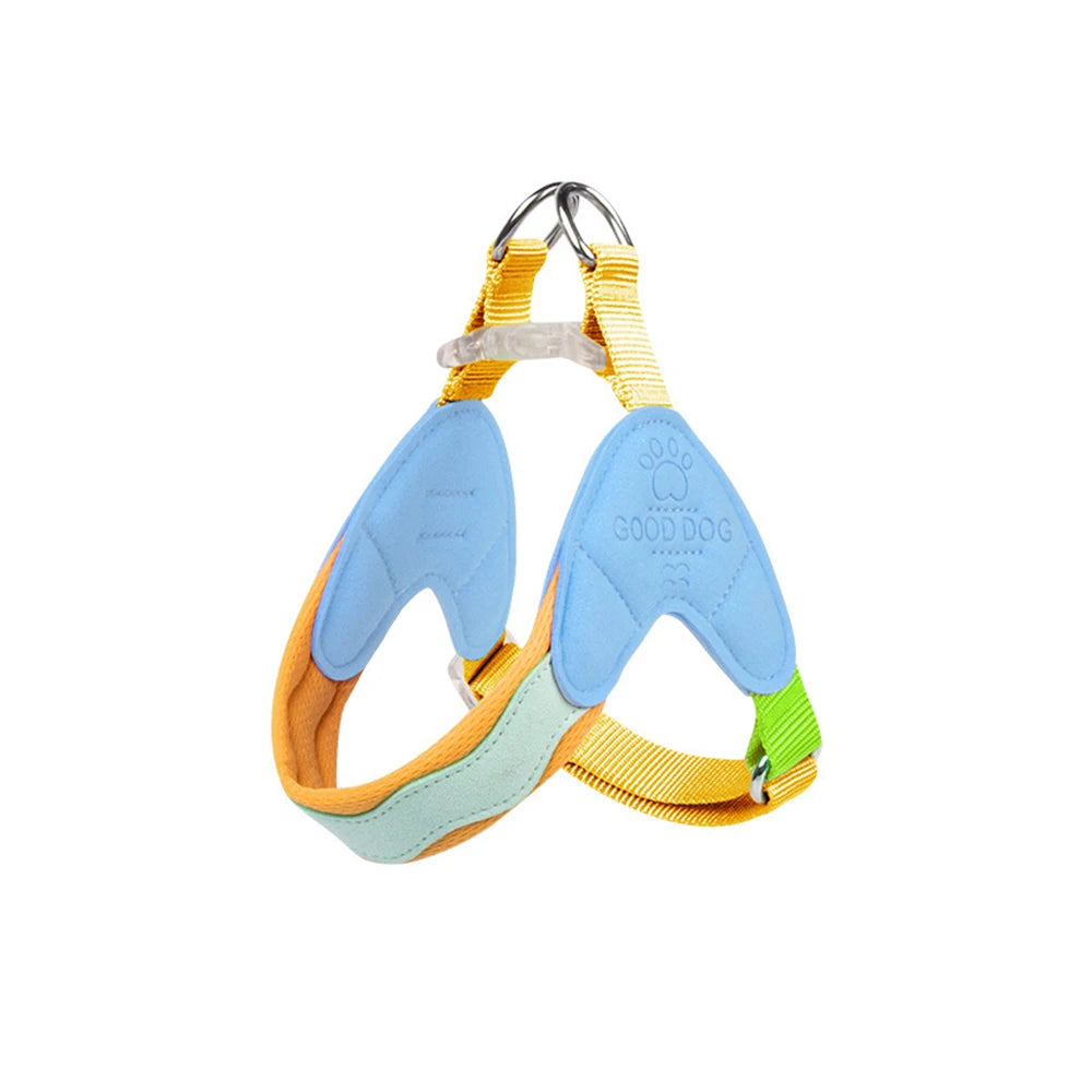 Y-shaped Dog Harness for Small Dogs Shiba Inu Puppy Chest Straps Macaron Color Matching Pet Harness Outdoor Products