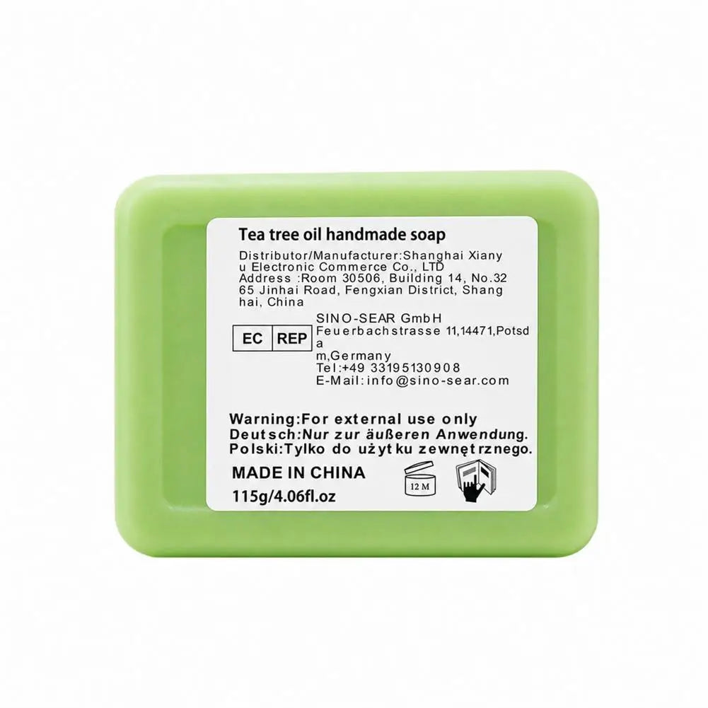 Tea Tree Soap for Face & Body Acne, 3pcs Tea Tree Oil Soap Bar for Face & Body Natural Skin Cleanser for Oily, Dry & Itchy Skin