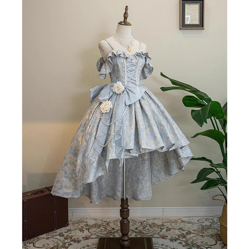 Coalfell New Lolita Princess Dress Elegant Party Gown Luxury Lolita Ball Gown Flower Wedding Dress
