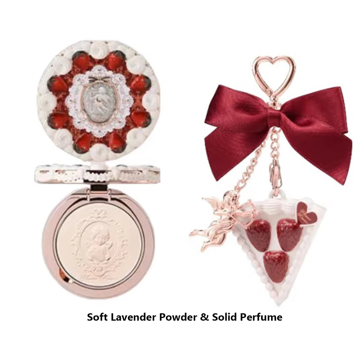 Flower Knows Strawberry Cupid Collection Makeup Set Pressed Powder Solid Perfume Makeup Kit for Women Full Kit Teenagers Make up