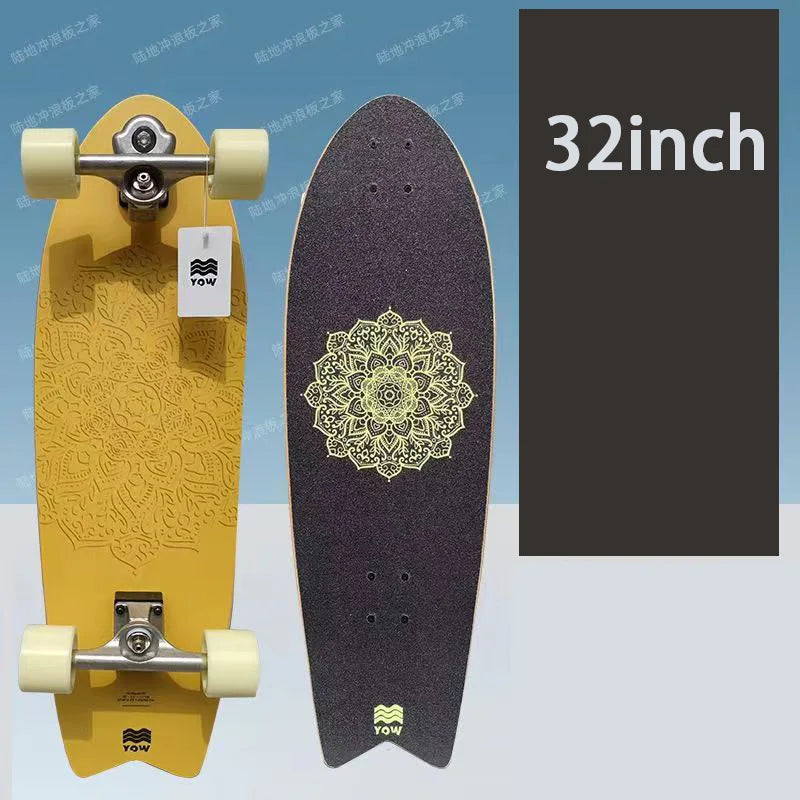 land surf YOW skateboard longboards whole kits good quality spring system branded with trucks wheels bearings and tool
