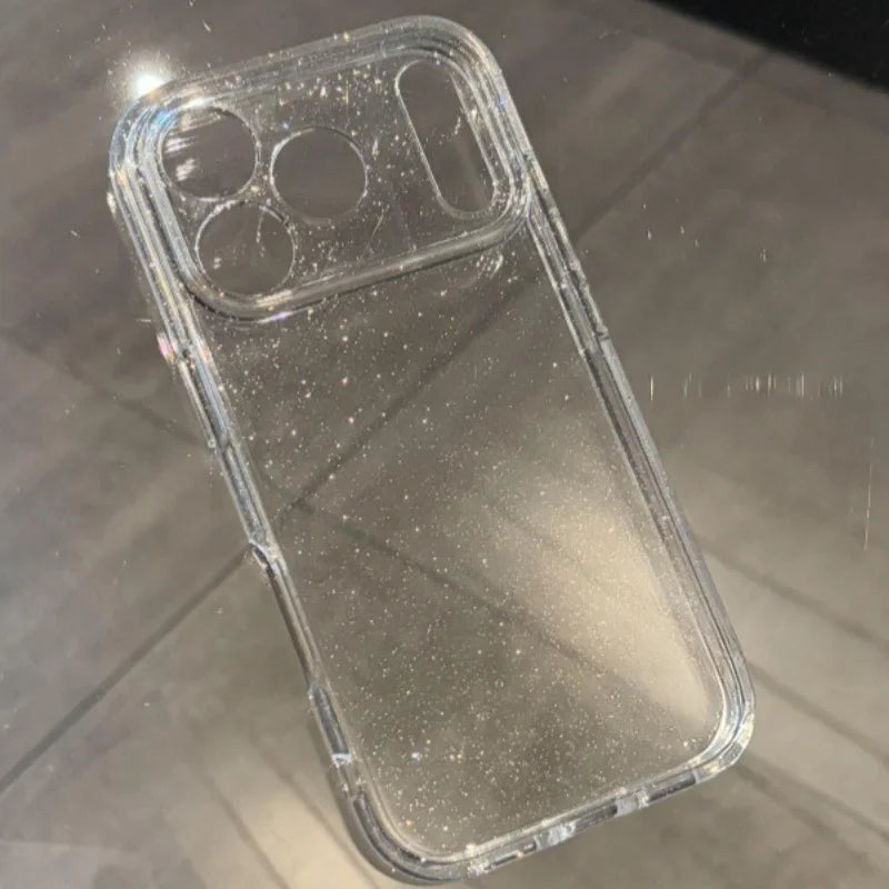 Luxury Soft Silicone Glitter Transparent Phone Case For iPhone 17 Pro Max 11 12 13 14 15 16 Pro Max Air Plus Clear Bumper Cover