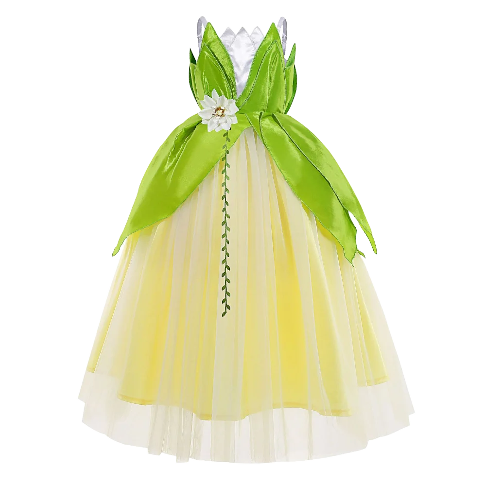 Halloween Child Cosplay Costume Toddler Girls Fancy Princess Ball Deluxe Gown 2025 Girl's Birthday Princess Tiana Dress Up