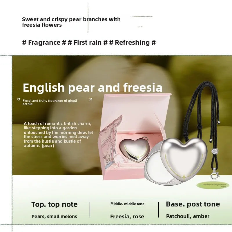 Solid Perfume Necklace – Long-Lasting Scent,Heart-Shaped Pendant,Portable Bag Charm & Fragrance Gift for Women