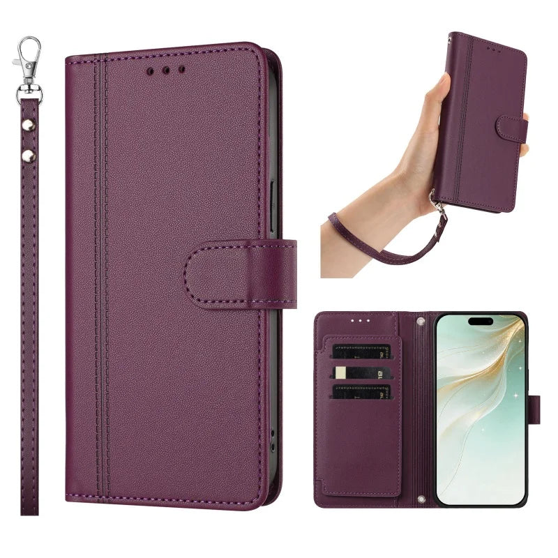 PU Leather Flip Phone Case For Oneplus 8T 9R 10T 11R 12R 13R 15T Holder 9 Card Slots Wallet Cover For Oneplus 13 12 11 10 9 Pro