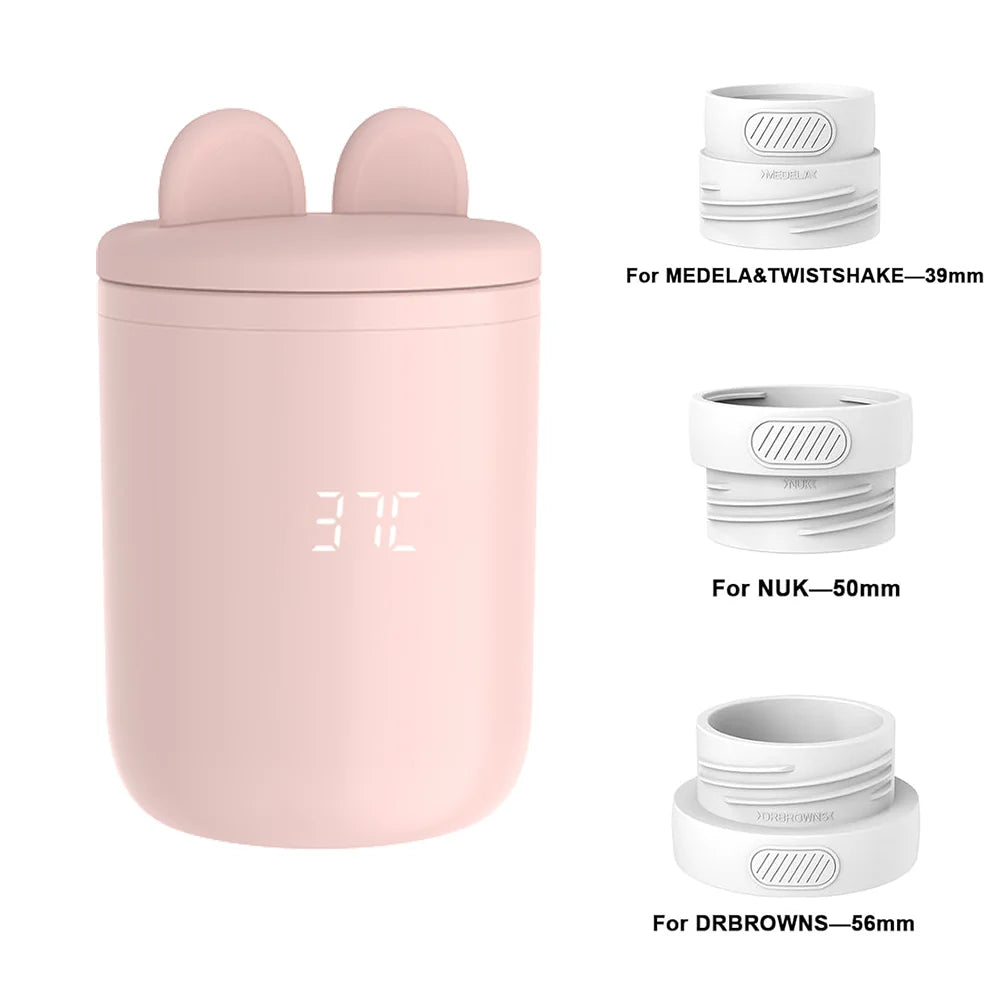 BornBL N1S Portable Baby Bottle Warmer, Fast Heating Travel Milk Warmer, 8800mAh Breastmilk Warmer On The Go with 3 Adapters